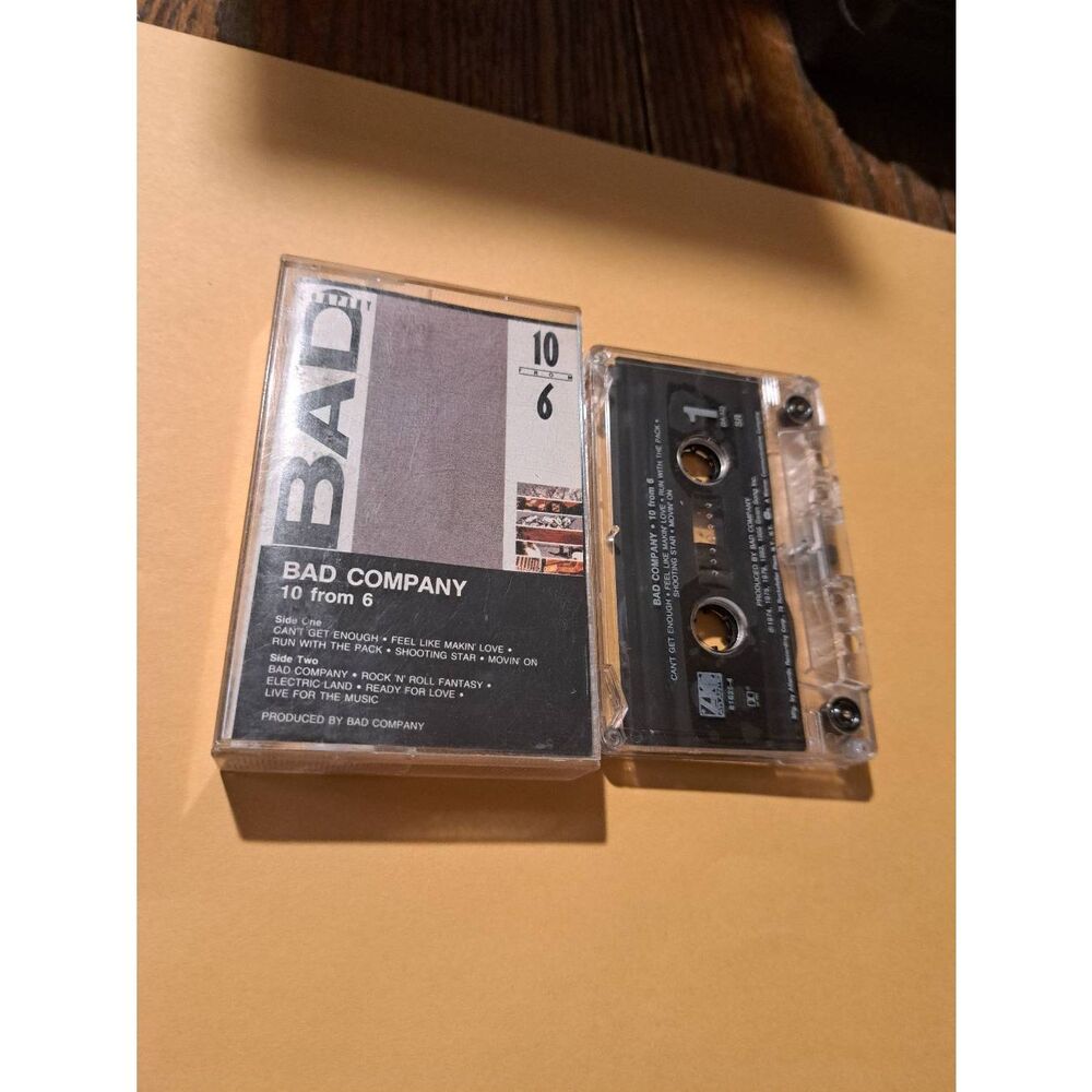 Vintage 1985 Bad Company 10 From 6 Cassette Atlantic Records Case Cover